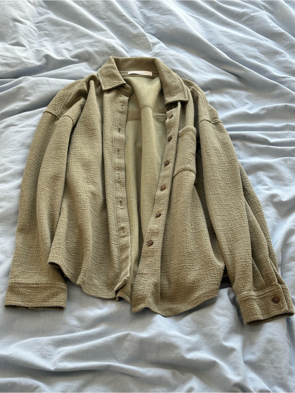 Oak + Fort oversized knit shirt - vetiver/green - XS